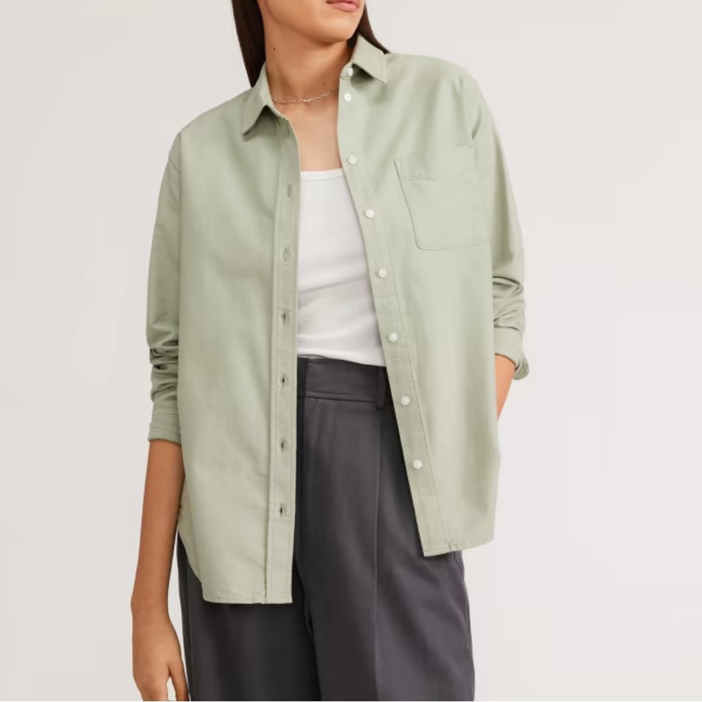 Everlane Relaxed Oxford Shirt Seagrass